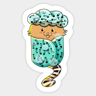 Cat bath time Sticker